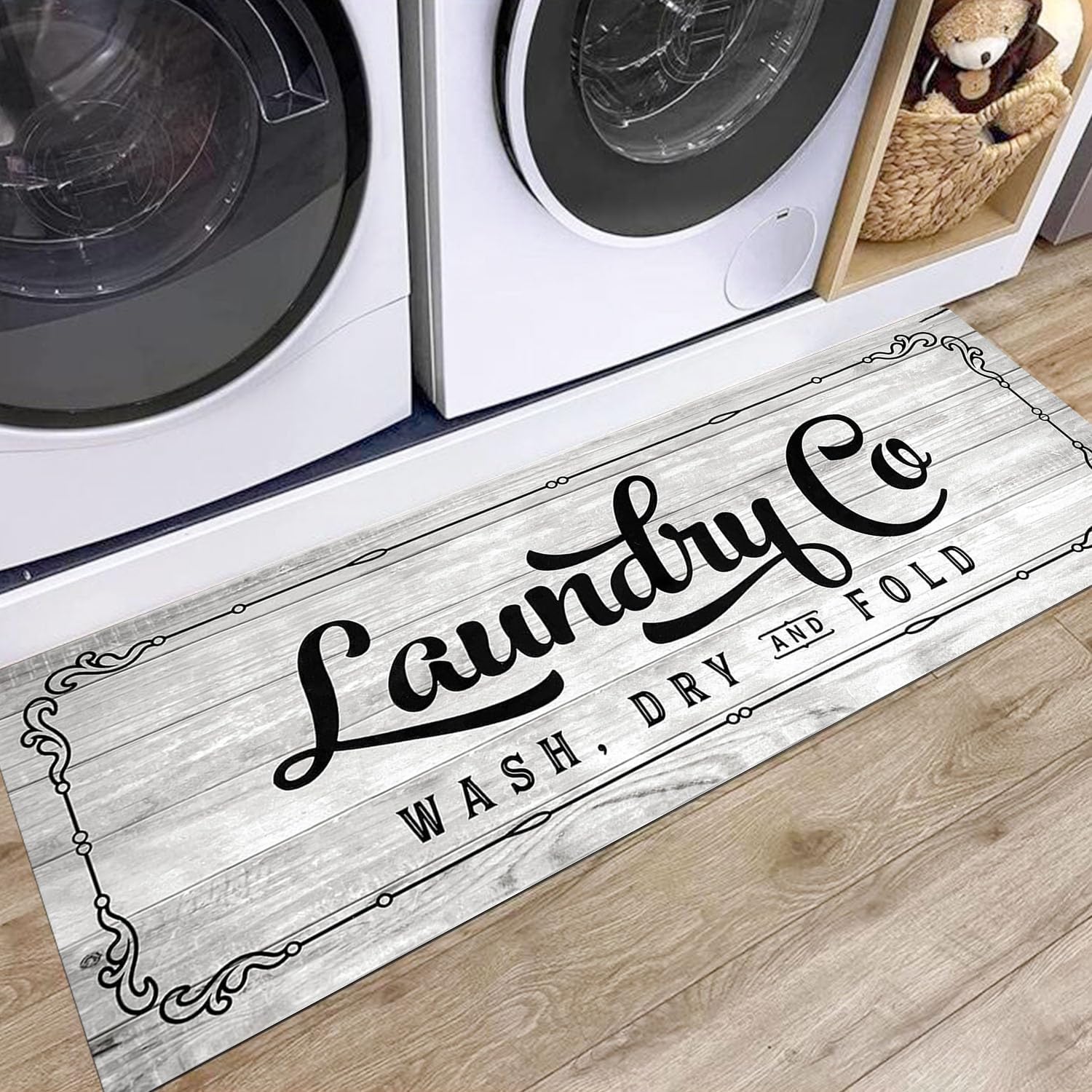 KOZYFLY Non Slip Rug Runner – 20″x48″, Washable & Waterproof Laundry & Kitchen Rugs, Mudroom Floor Carpet Runner, Farmhouse Decor – Light Grey KOZYFLY Non Slip Rug Runner – 20″x48″, Washable & Waterproof Laundry & Kitchen Rugs, Mudroom Floor Carpet Runner, Farmhouse Decor – Light Grey