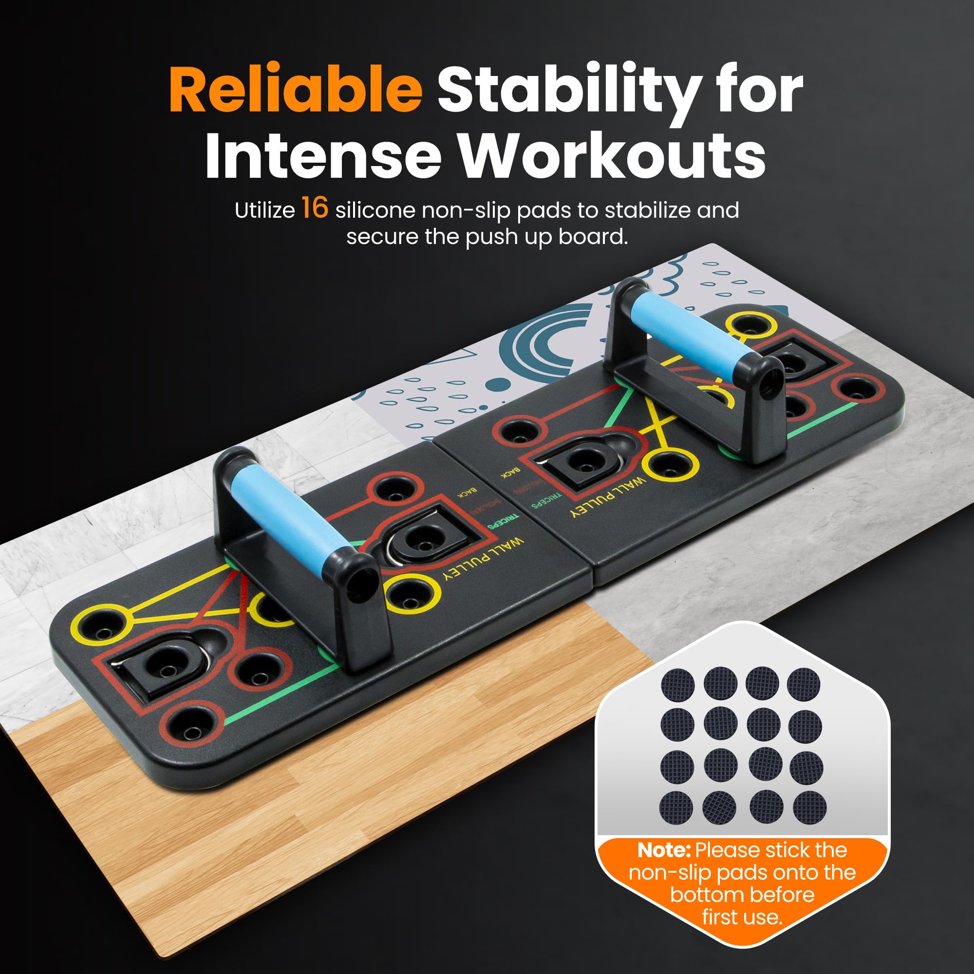Push-up board, home gym, portable fitness equipment, Pilates bar, and 20 fitness accessories, including resistance bands and an ab wheel, for full-body workouts at home