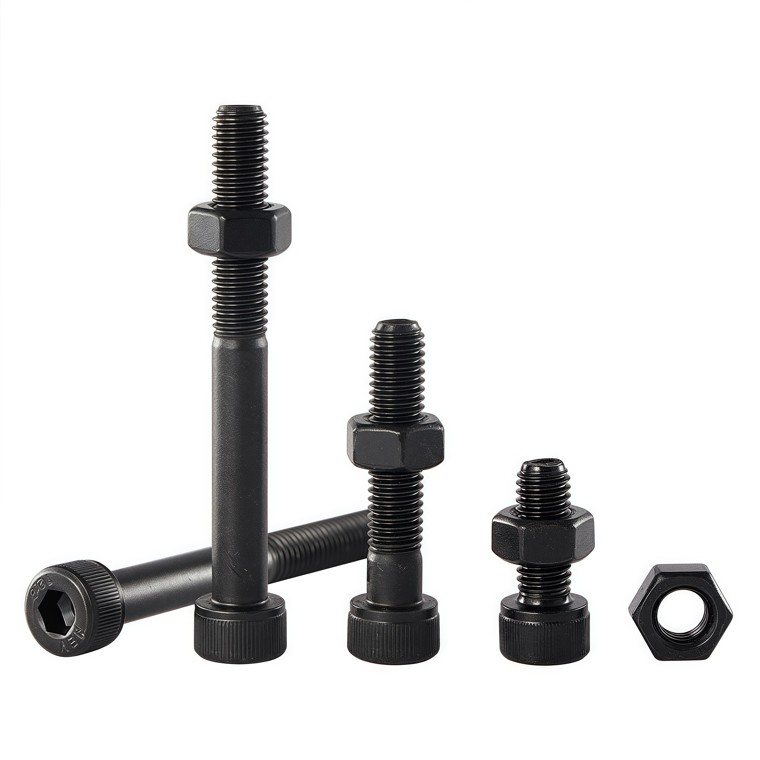 RAYGOODA M8-1.25x50 Socket Head Cap Screw and Nut Kit 10set, Grade 12.9 Alloy Steel, Black Oxide Finish, Partially Thread, High Tensile Strength for Automotive, Machinery & Heavy Duty Use