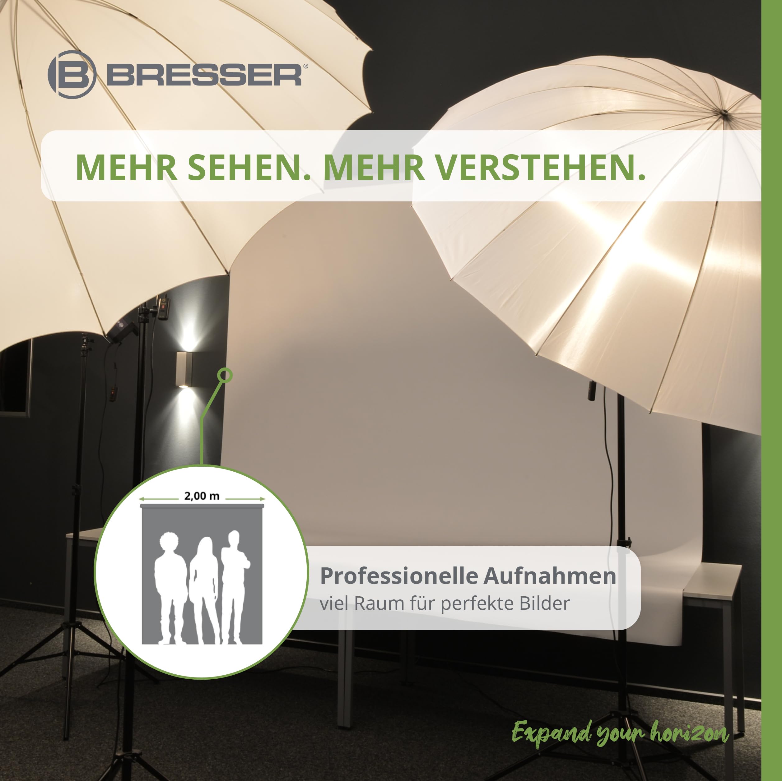 Bresser F001952 Papierhintergrundrolle (2 x 11 m) arktisch weiß