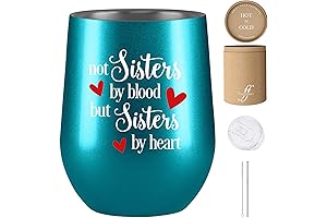Not Sisters by Blood but Sisters by Heart Wine Tumbler