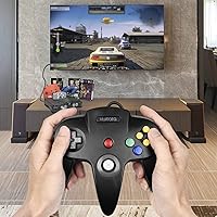 Vista 2 de 2xClassic N64 Controller,kiwitata Retro Wired N64 Gamepad Controller Joystick for N64 Video Console Games System Black+Gray