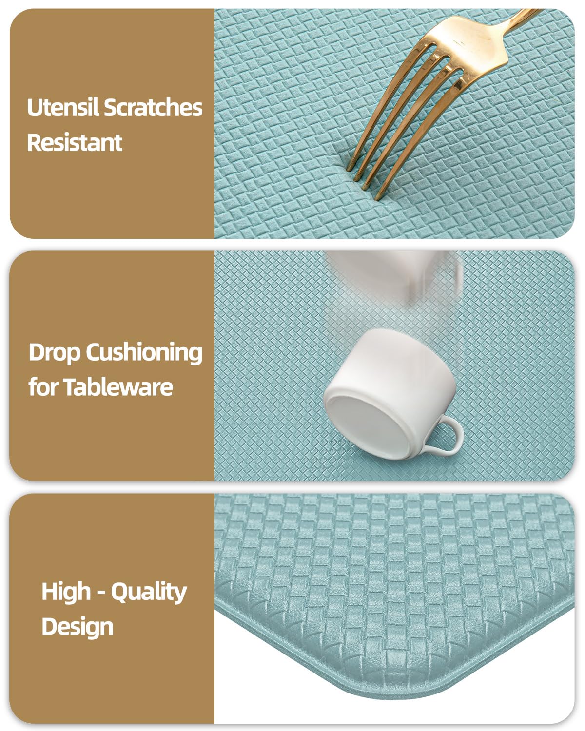 Color G Tappeto Cucina 44 x 200 cm, Rimbalzabile Cuoio Tappeto Cucina Antiscivolo Lavabile, Confortevole Passatoia Cucina Impermeabile per Cucina, Soggiorno, Ufficio (Verde)