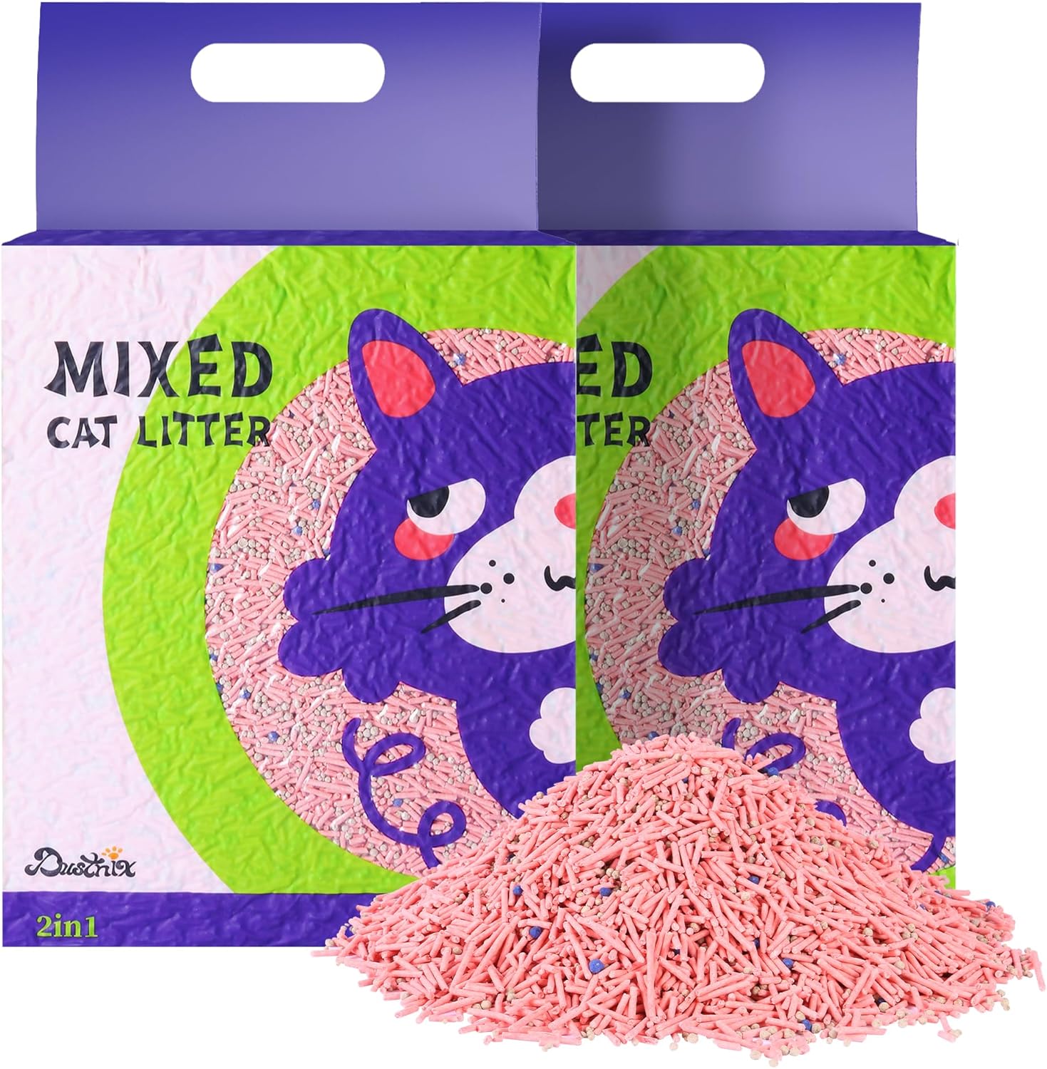 Tofu Mixed Cat Litter,Strong Clumping Cat Litters,Odor Control and Ultra Absorbent Water Bentonite Tofu Cat Litter,Dust-Free (11Pound, Peach)
