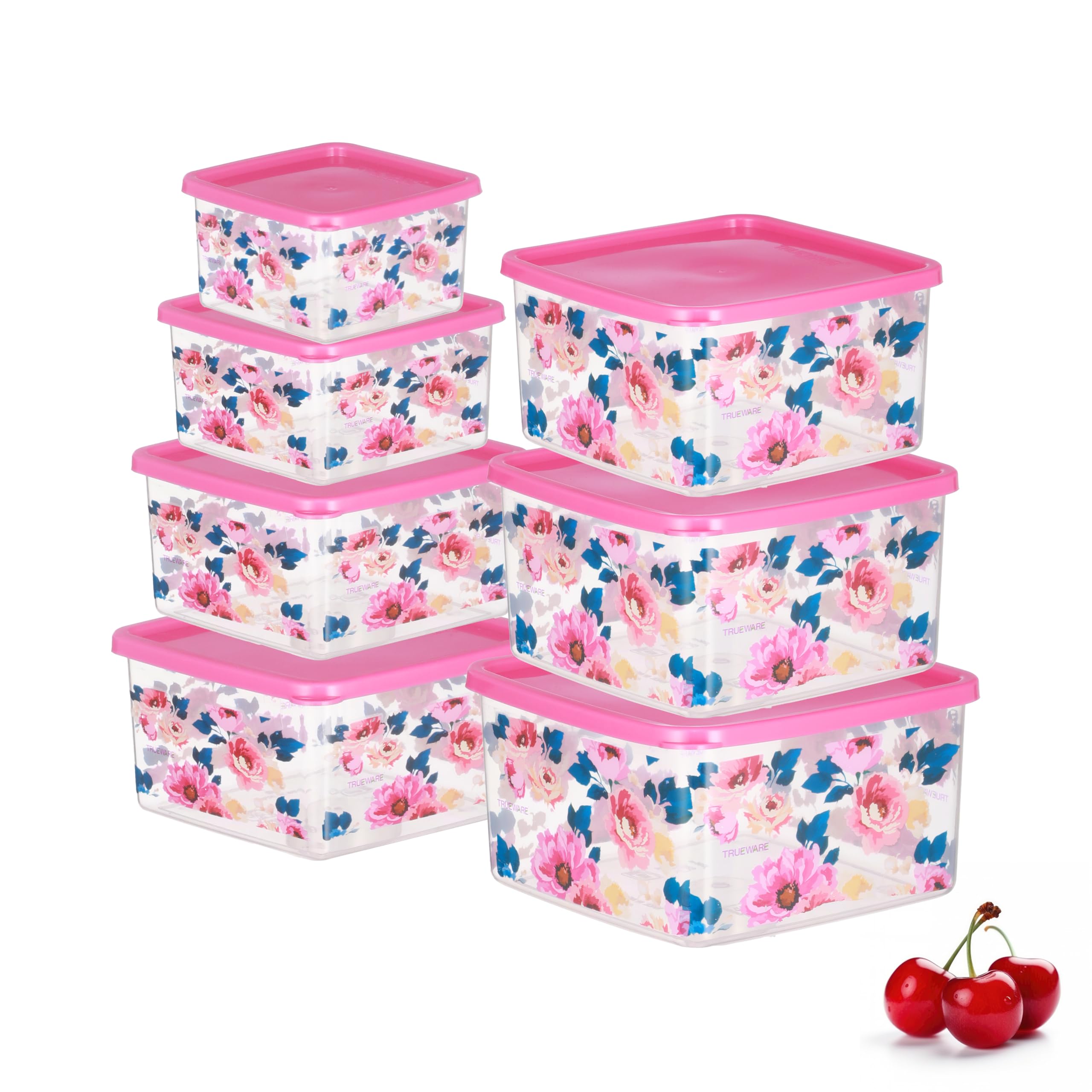 Trueware Freshy 7 Pcs Microwave Safe Kithcen Storage Container|Pink|Freezer Microwave Safe Leak Proof Food Grade Material (Set Of 7) 2500Ml|1700Ml 1100Ml|700Ml|400Ml|200Ml|100Ml|Bpa Free - Plastic (B0C4TXWJN4) Amazon Price History, Amazon Price Tracker