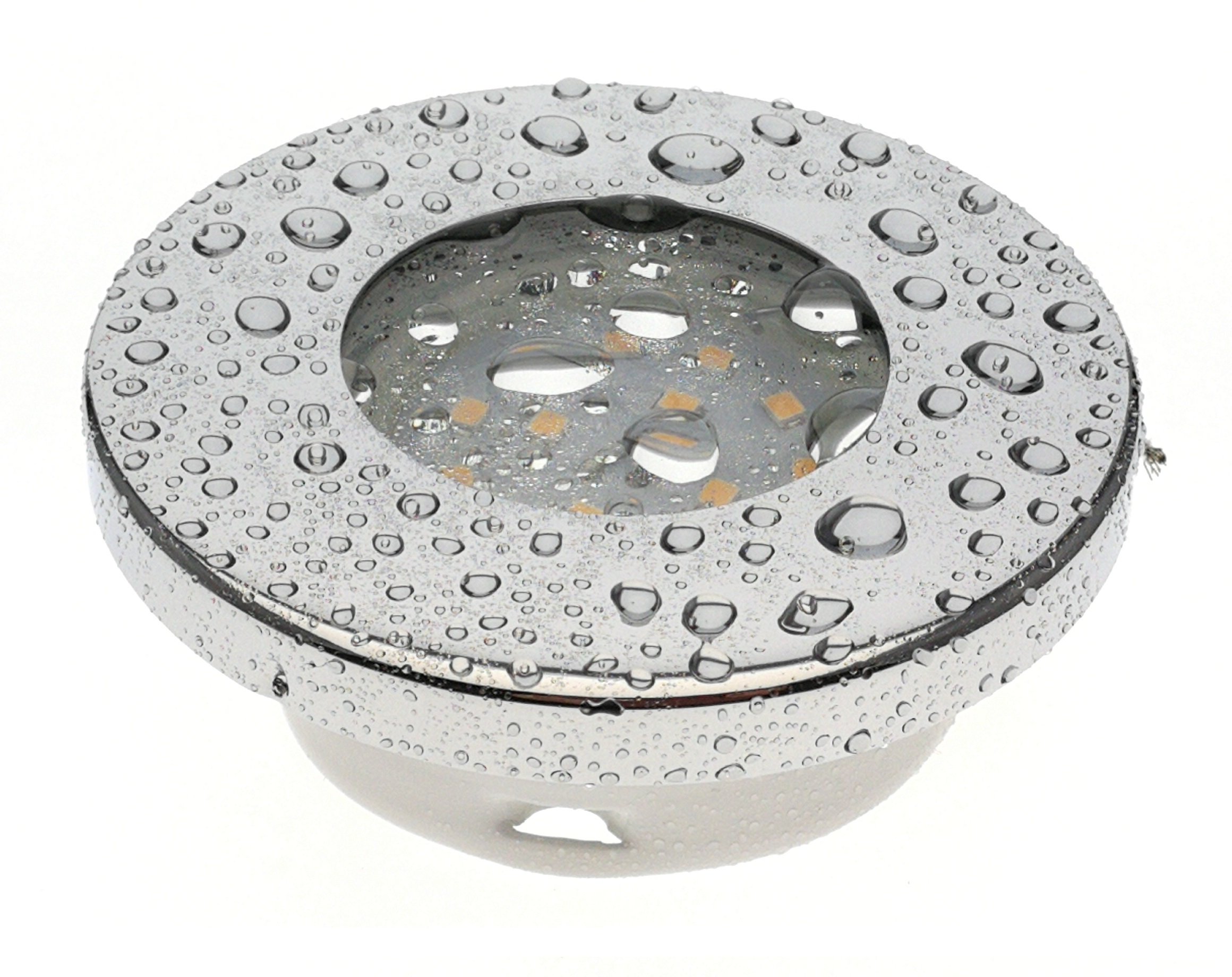 Trango 12er Set IP44 Einbaustrahler in Chrom 6729IP-128GUSDAK Bad, Dusche, Sauna inkl. 12x 5 Watt 3-Stufen dimmbar GU10 LED Leuchtmittel 3000K warmweiß Einbauleuchten Edelstahl lackiert rostfrei