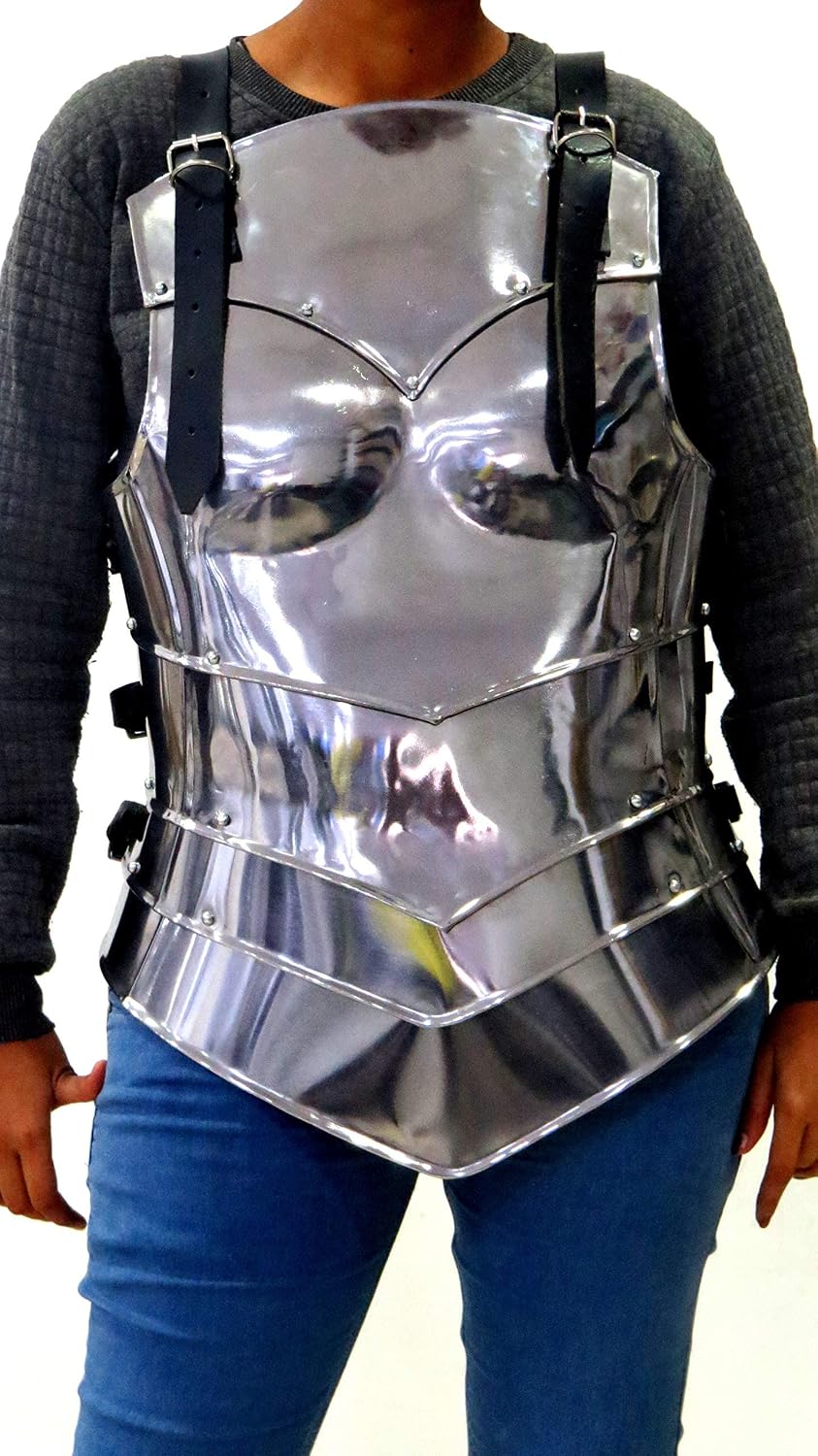 Nautical-Mart Medieval Knight's Ladies Armor Metal Costume for LARP-Elegant Breastplate for Women Suit Costume