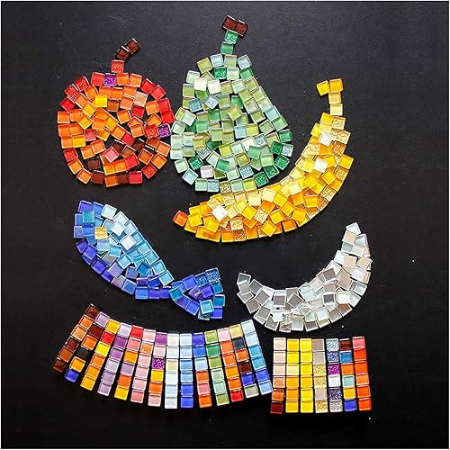 Miniatura 7 de 100 piezas de azulejos de mosaico a granel de colores surtidos opacos mosaico de vidrio suministros para manualidades para bricolaje, posavasos de