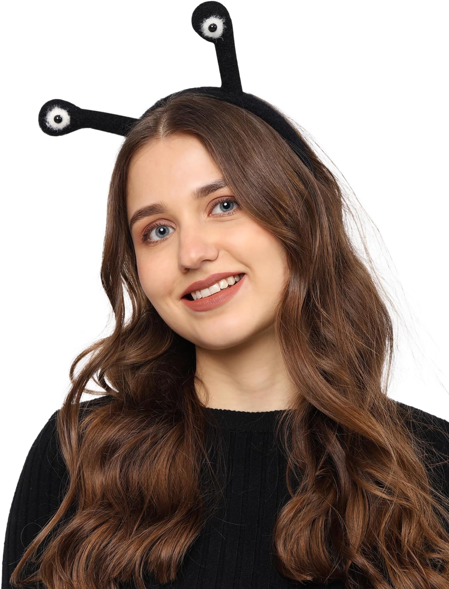 - Funny Alien Eye Headband For Girls | Black Color | Snail Antenna Design Hair Hoops Alien Eye | Eyeball Hair Accessories | Anti-Hair Breakage | Same As Pic | 1 Pc