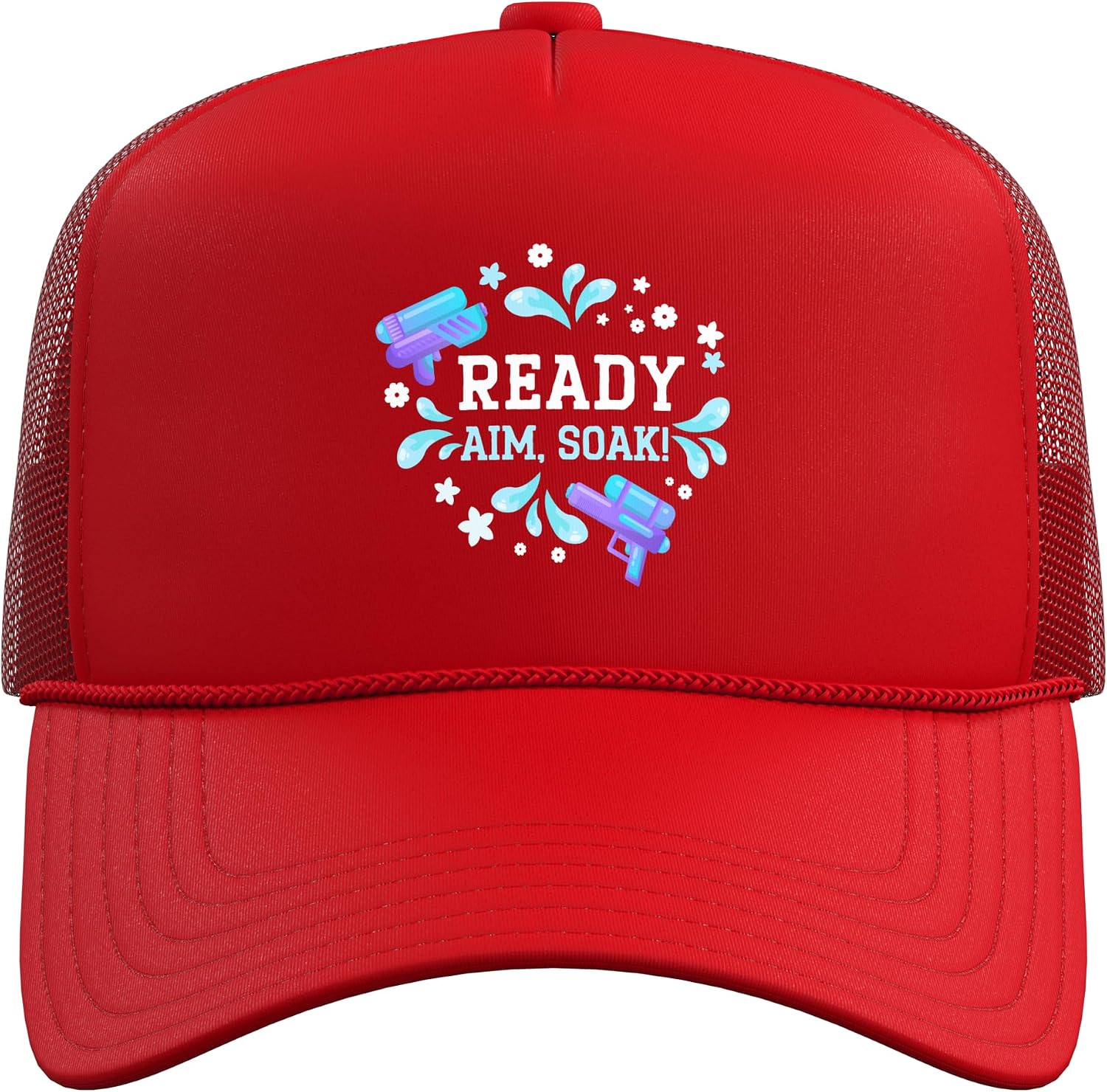 Ready Aim Soak Water Blaster Squirter Water Gun Trucker Hat with Adjustable Mesh Back image 2