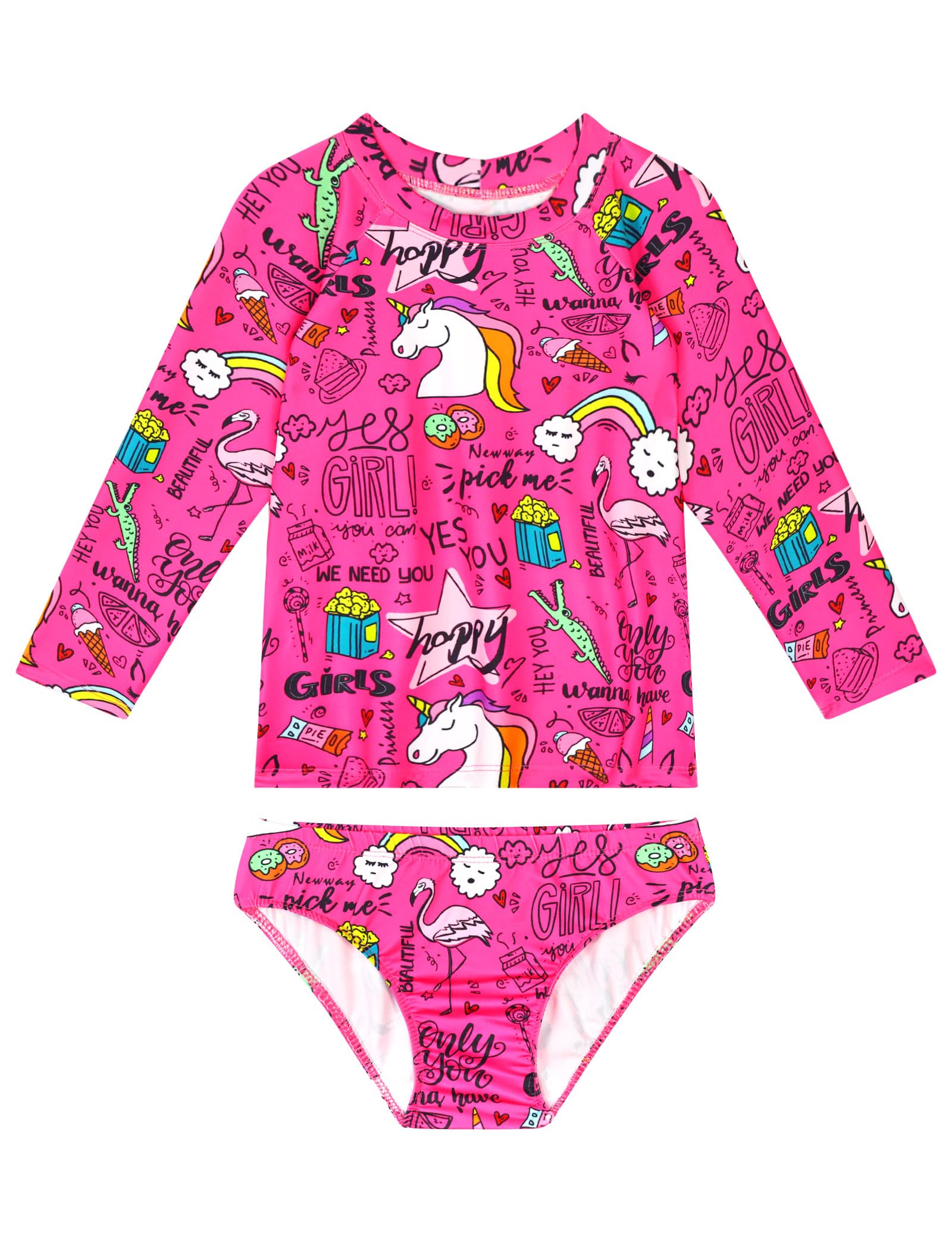 Snowheart Girls Swimsuit Long Sleeve Rash Guard