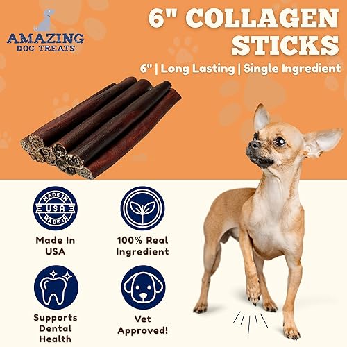 Miniatura 2 de Amazing Dog Treats Barra de colágeno de 6 pulgadas (25 unidades) - Palitos de colágeno para perros - Sin ocultar huesos de perro