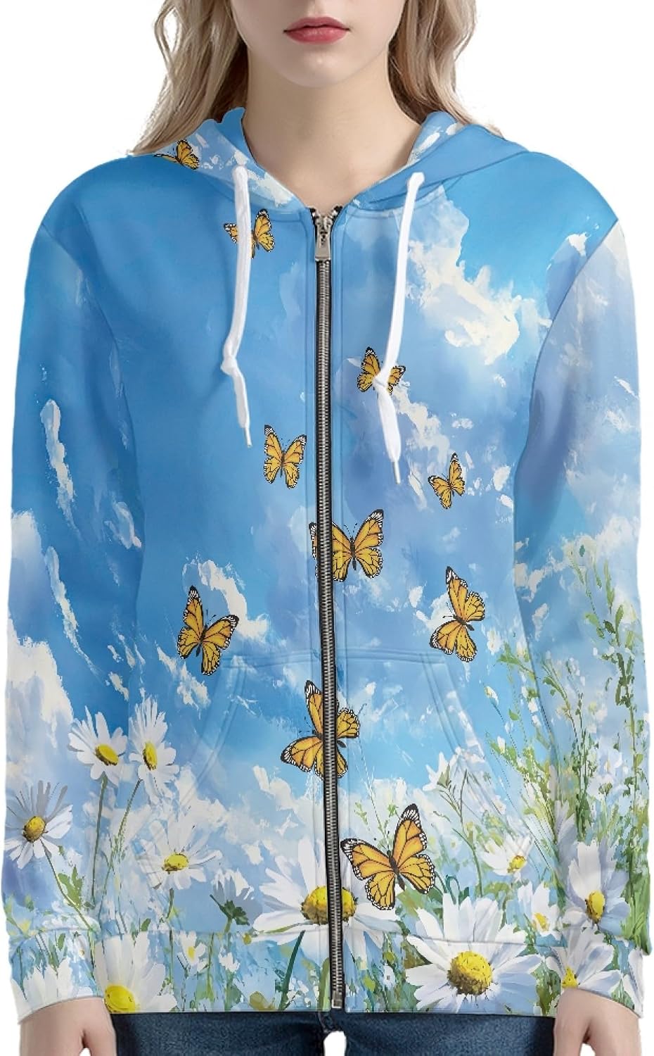 Hawapod Hoodie Sweatshirts Women's Long Sleeve Zip Up Athletic College Drawstring Hooded Novelty Hoodies