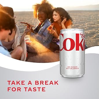 Diet Coke Soda Soft Drink Mini Cans, 7.5 fl oz, 6 Pack