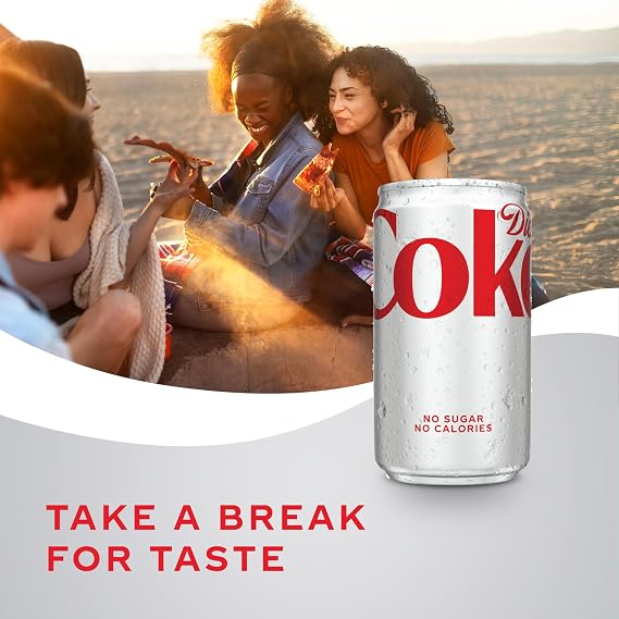 Diet Coke Soda Soft Drink Mini Cans, 7.5 fl oz, 6 Pack