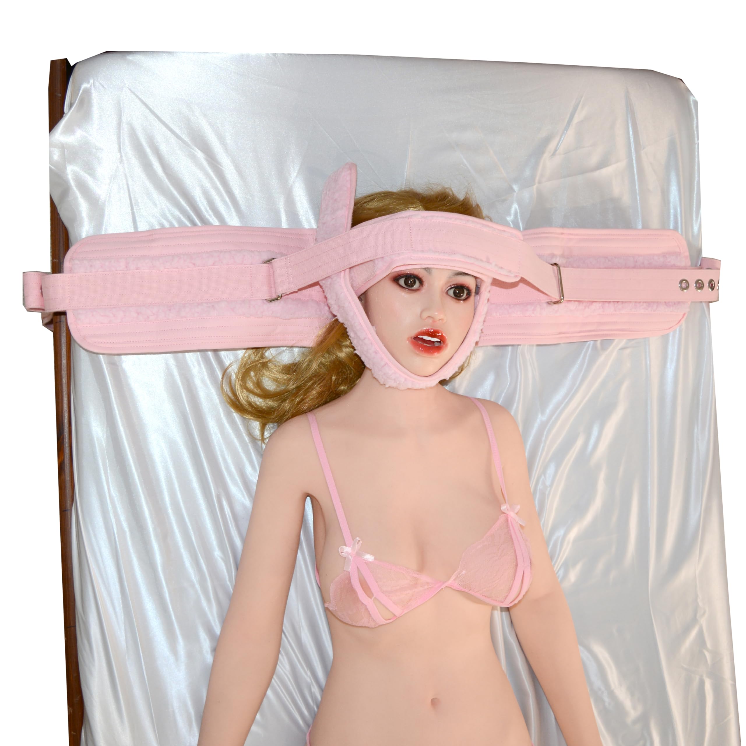 Ceppo per la testa soffice da letto clinico con serratura magnetica – cavigliera bondage bloccabile per BDSM ABDL Fetish