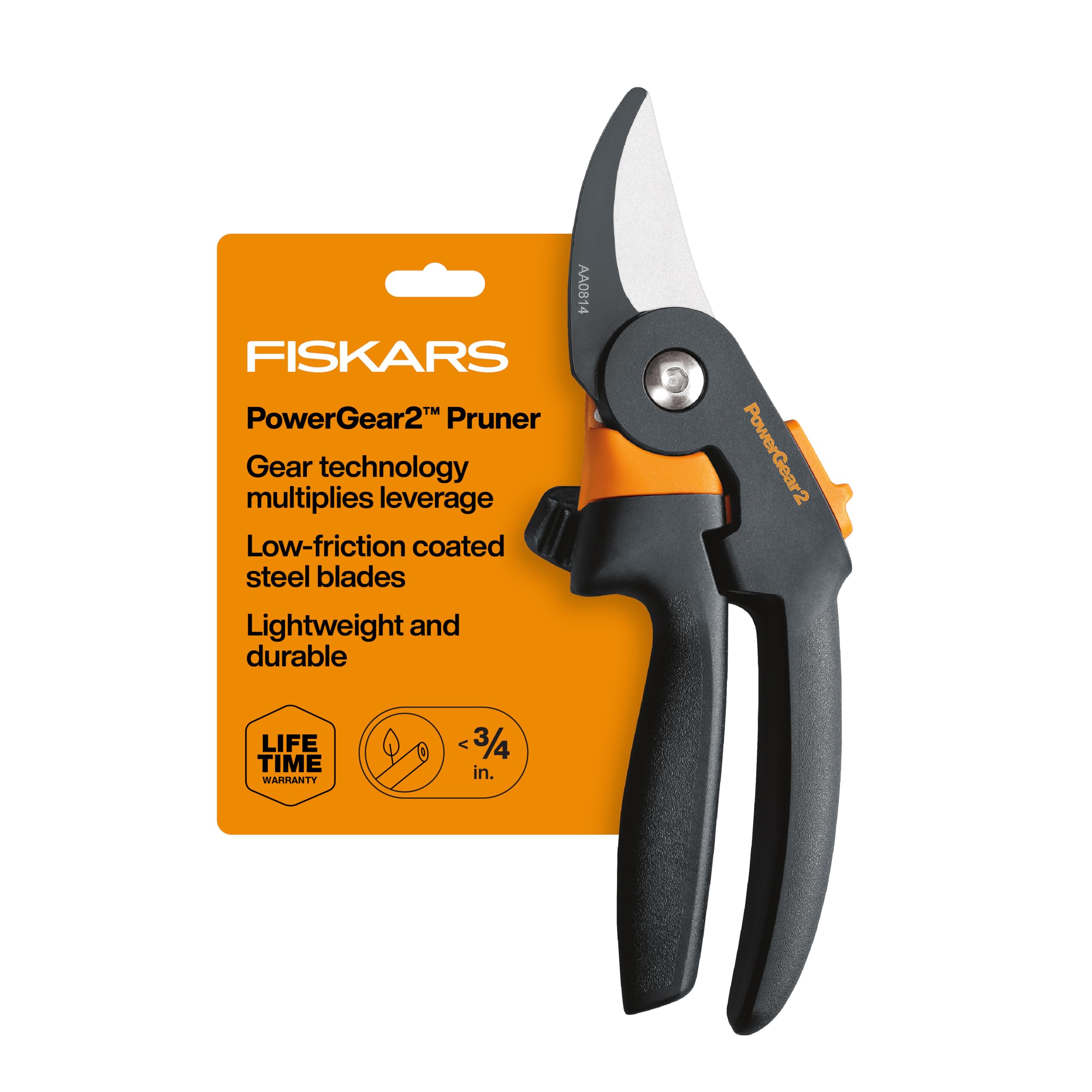 Fiskars PowerGear2 Bypass Pruning Shears, 3/4" Cut Capacity Garden Clippers