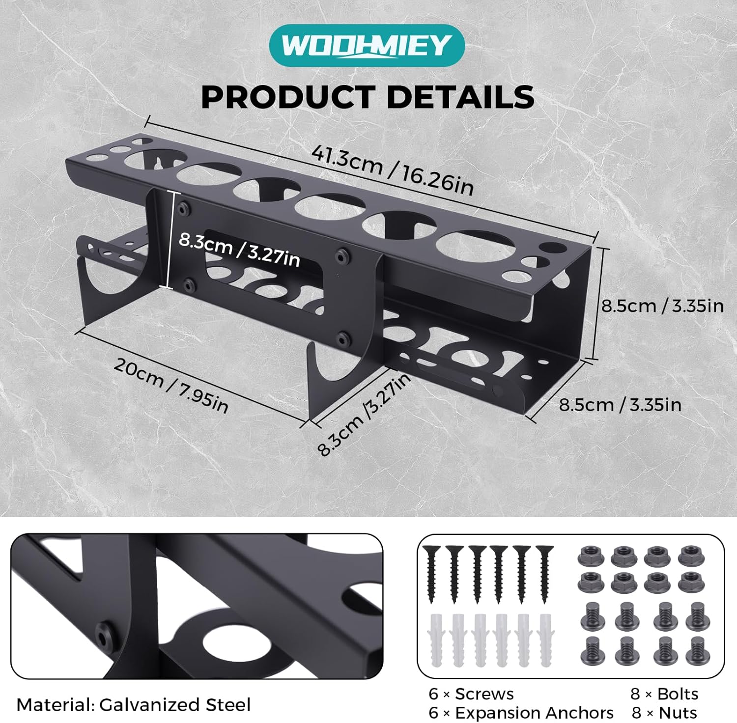 Caulking Gun Holder Wall Mount Tool Storage Rack, Caulking Tube Holder for Sealant Tubes, Silicone Tube Storage Holder, Garage Organization, Workshop Organizers and Storage (2 Set)
