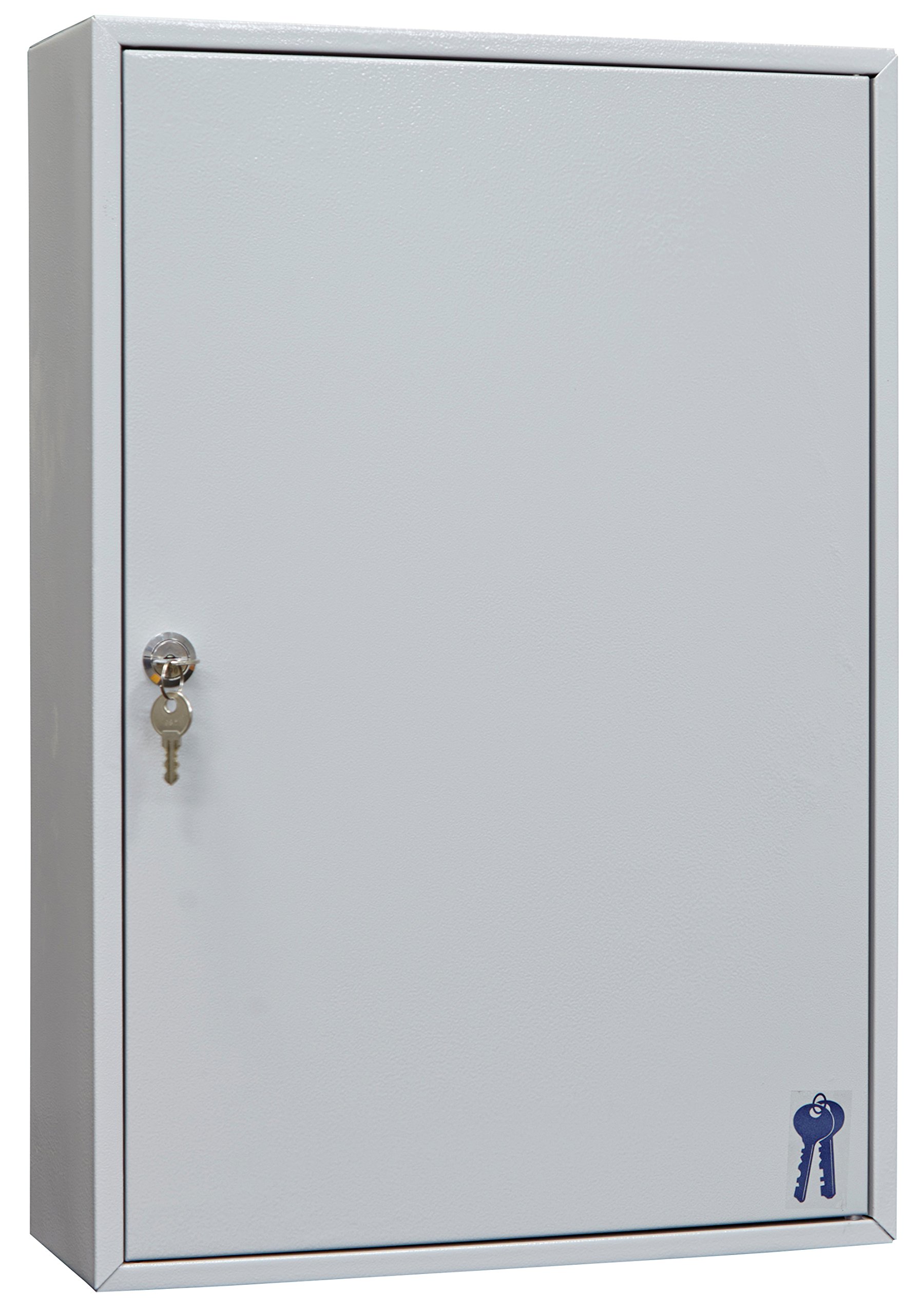 Arregui PL200 Armario de Llaves con Ganchos Regulables en Altura | 200 Llaves | Caja de Seguridad de Acero para Llaves | con Llaveros Incluidos | Fácil Instalación en Pared | 55x38x14 cm | Gris