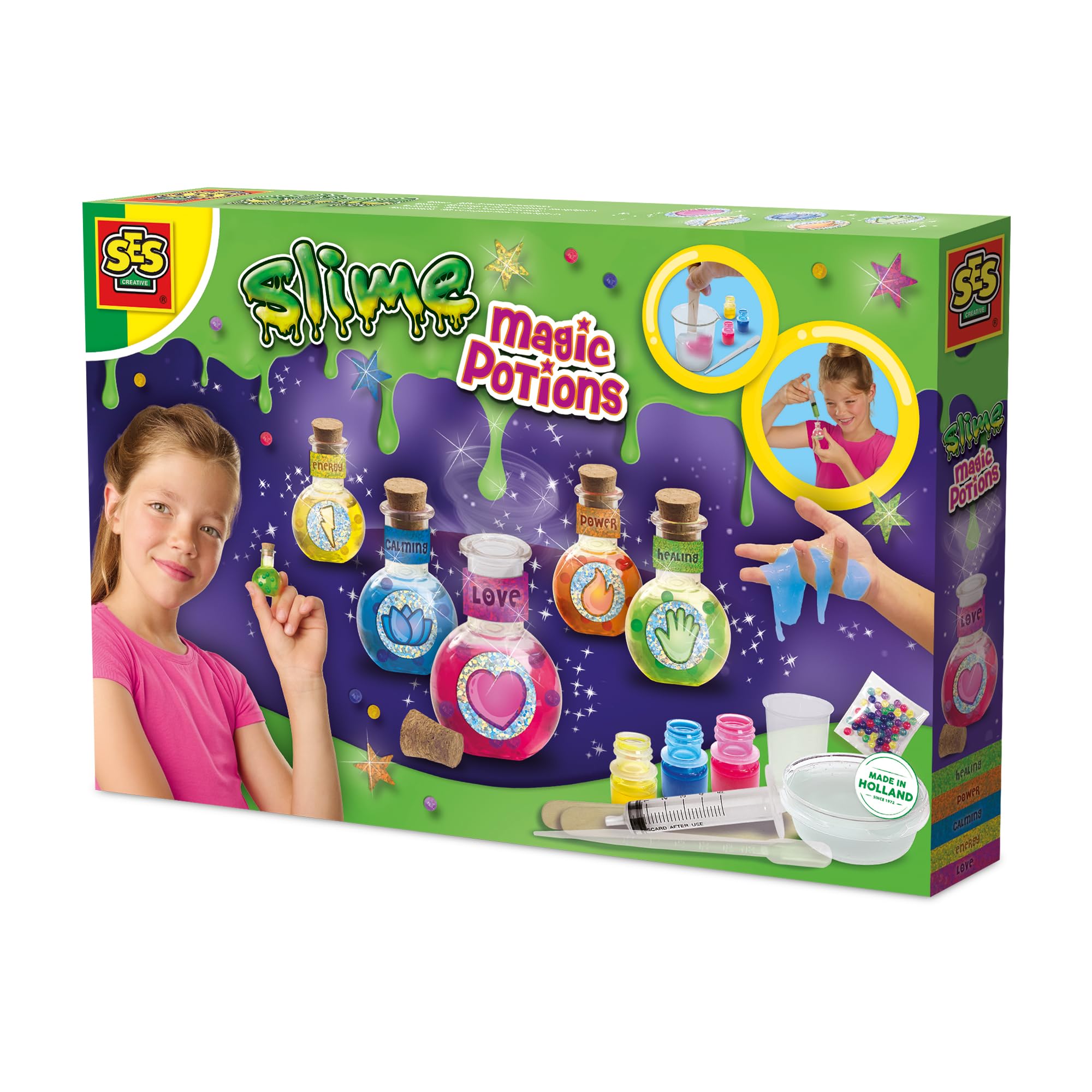 SES Creative 15018 Slime Mix It Magic Potions - Create Your Own Slime Potions - Mix Slime and Pour It into Bottles - Decorate Bottles - Magic - Creative Hobbies for Girls