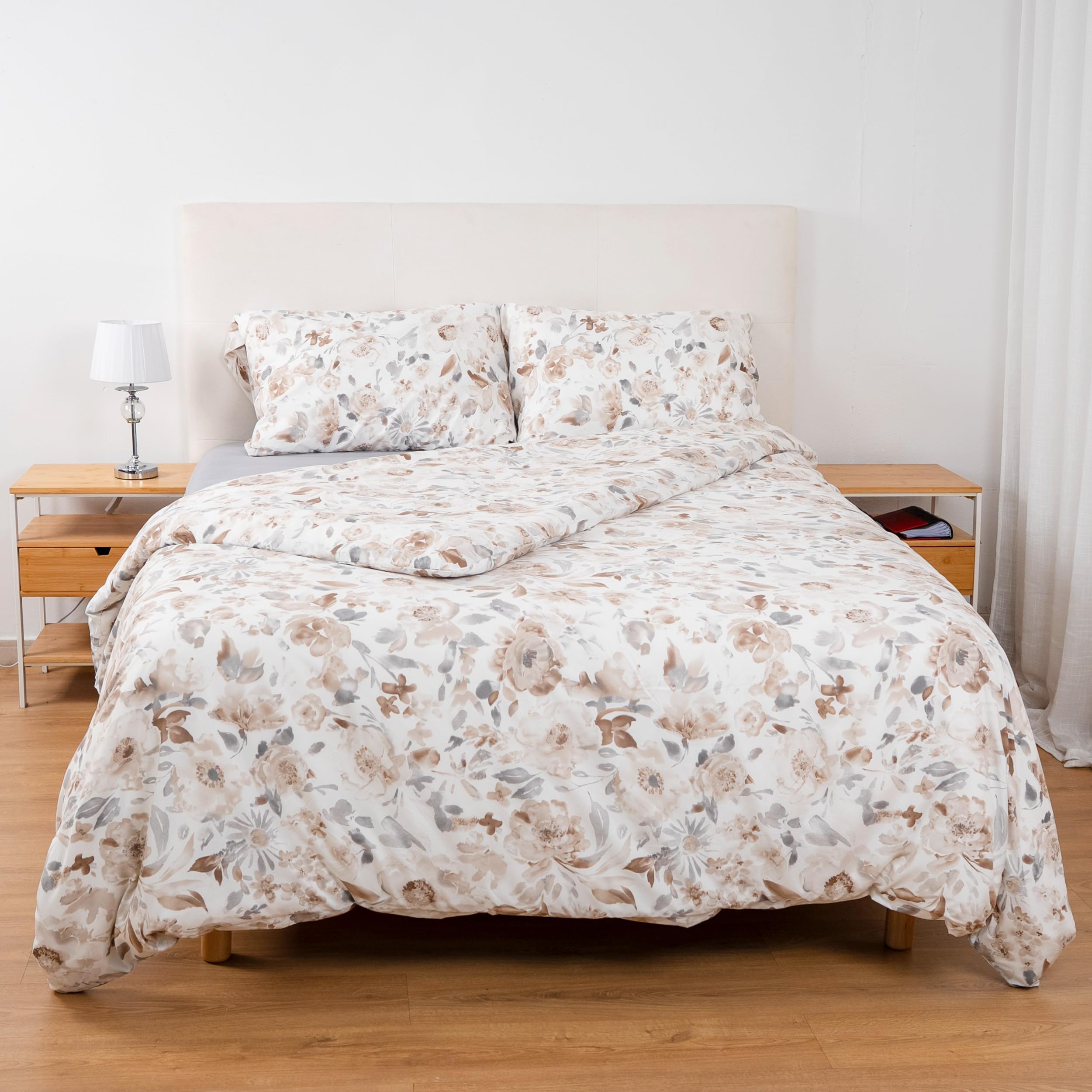 Etrexonline Juego de Funda Nórdica 4 Piezas Cama 150 Microfibra Suave Transpirable - 1 Funda Edredón 220x240 cm, 1 Bajera 150x200+30 cm y 2 Fundas de Almohada 50x75 cm (Pluma Azul) — view 29