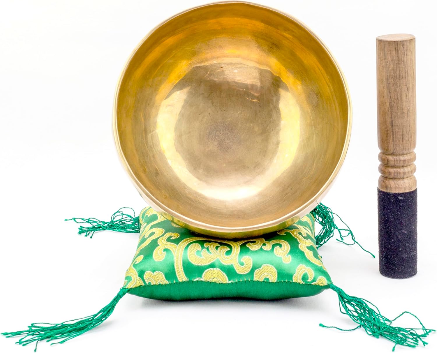6-Inch Handmade Tibetan Singing Bowl ~ Superb B Crown Chakra Balancing ~ Best use for Meditation, Sound Healing, Cleansing, Mindfulness & Relaxation ~ Cushion & Sueded Leather wooden Mallet included