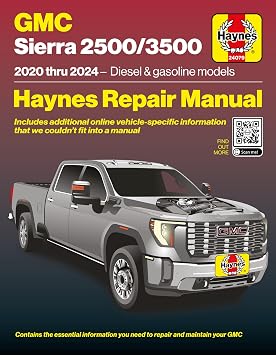 دليل إصلاح Haynes GMC Sierra 2500/3500 20202024 يغطي محرك ديزل 6.6 لتر L5P ومحرك غاز 6.6 لتر L8T عبر الإنترنت الصيانة والإصلاحات واستكشاف الأخطاء وإصلاحها ومخططات الأسلاك