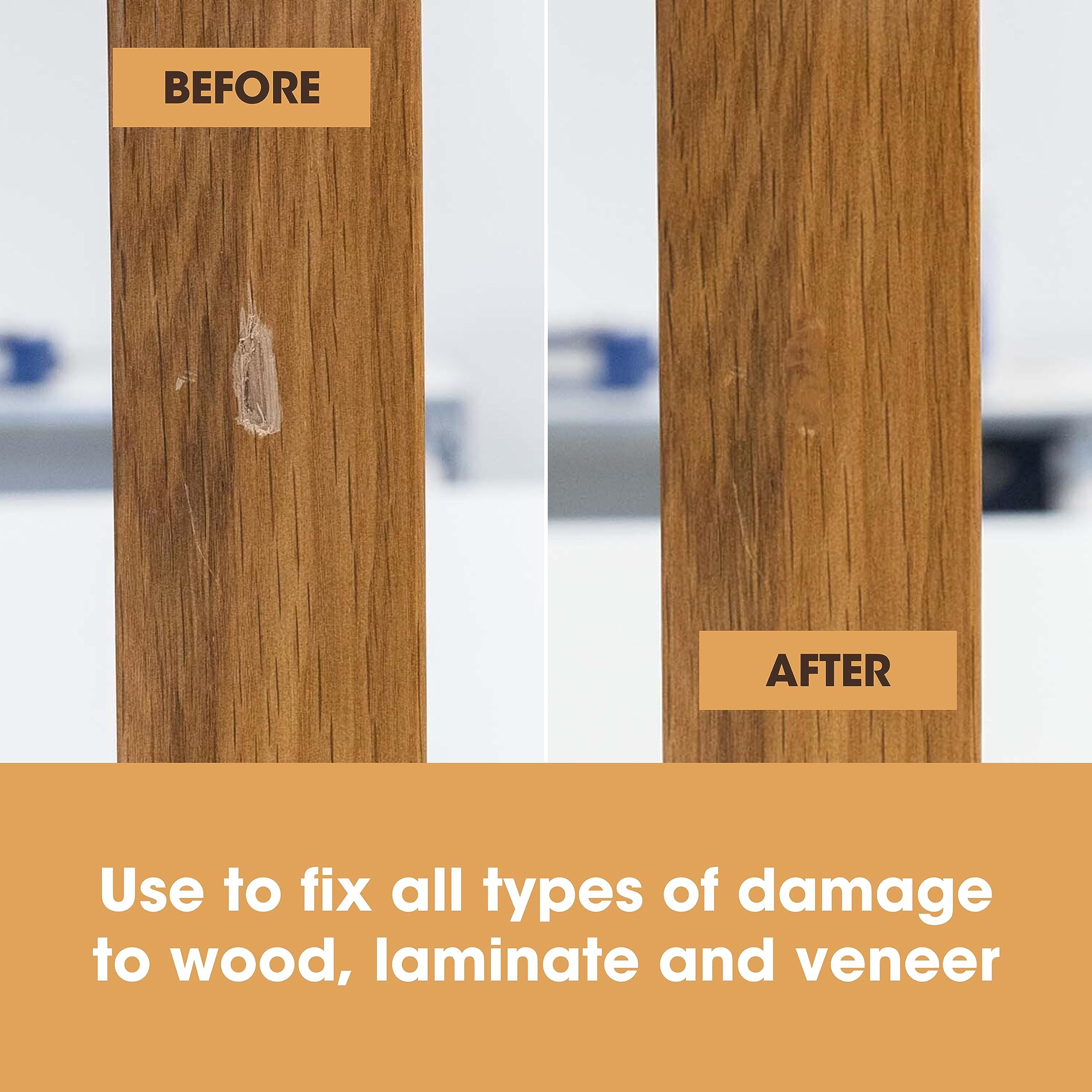 Wax Filler Sticks (Dark Brown), Set of 10 Wood Filler Sticks to Fix Cracks, Scratches, Marks and Dents, Instant Results - Image 4
