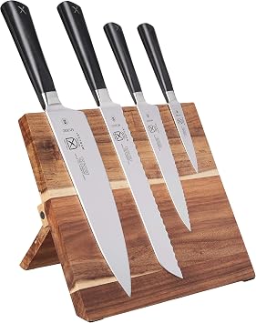 Mercer Culinary Zum 5-Piece Magnetic Board Forged Knife Set, Acacia