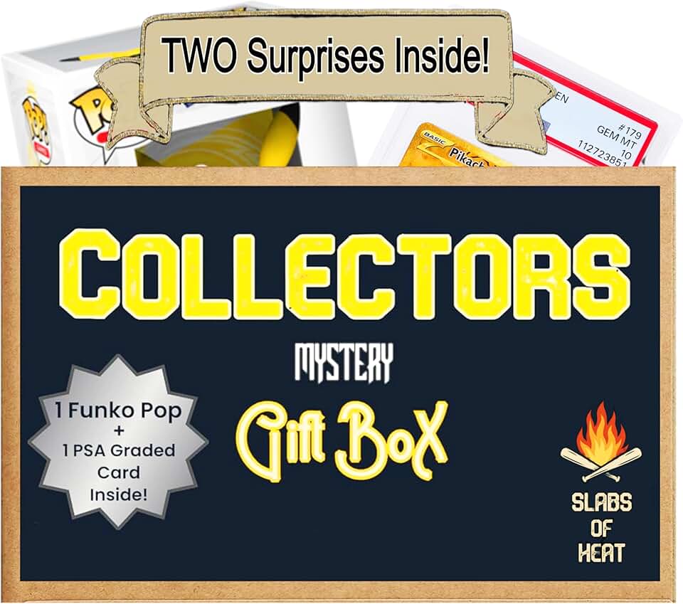 Slabs of Heat Collector's Mystery Gift Box│ONE PSA Graded TCG Card &amp; ONE Authentic TCG Funko Pop!│Ideal Gift for Collectors &amp; Fans (Compatible with Pokemon)