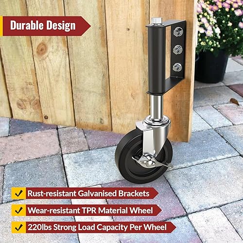 Miniatura 8 de Ruedas de puerta resistentes para puertas, vallas, patios, granjas, amortiguación integrada de amortiguación, ruedas de puerta giratorias, capacidad