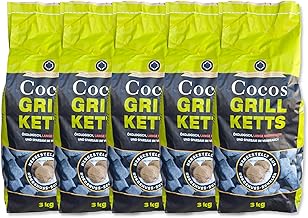 15 kg Cocos Premium Grill Briquettes Made of Coconut Shells "Made in Germany" Charcoal for Ball & Charcoal Grill Ideal for Dutch Oven Smoker Briquettes Grill Charcoal