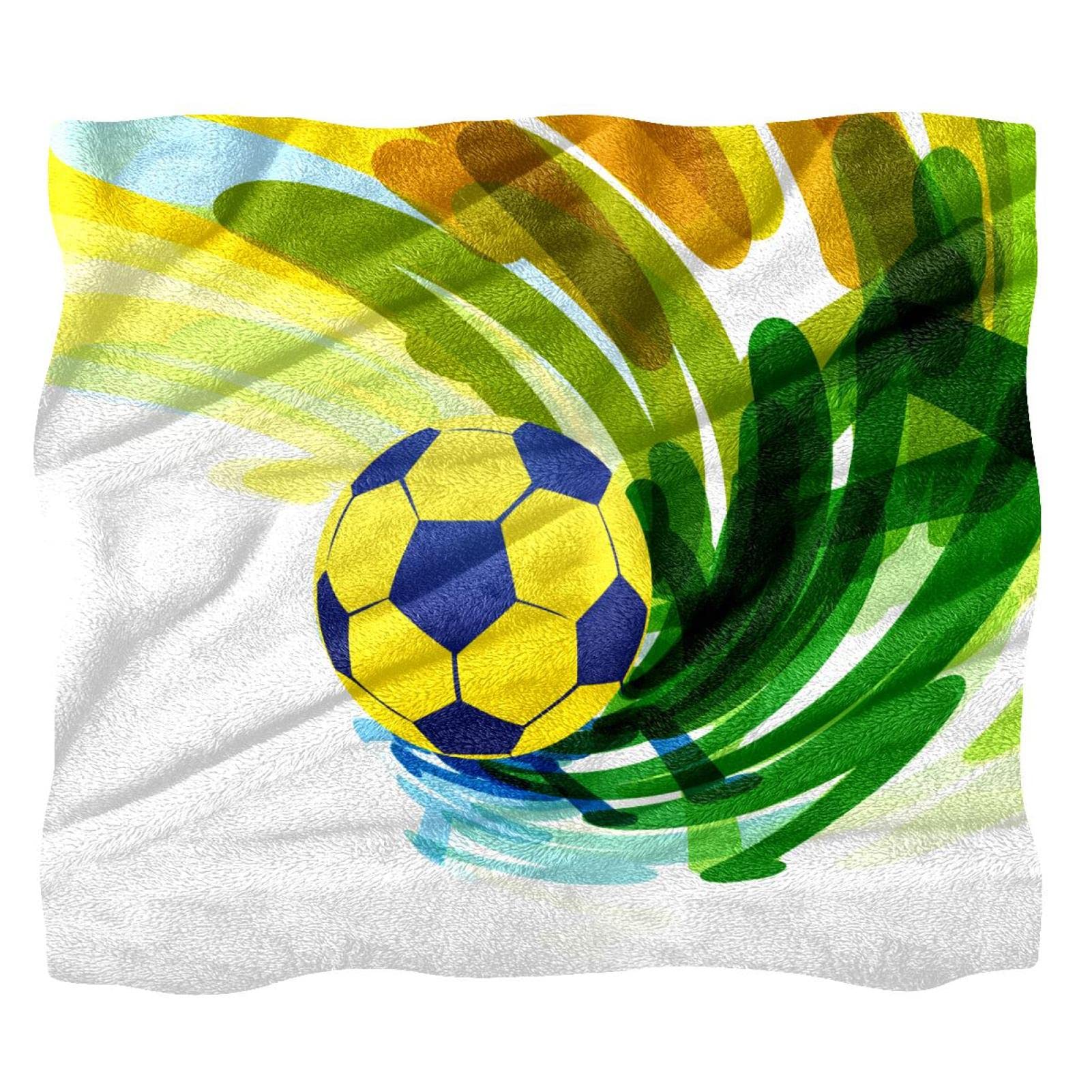 Jeté de lit en polaire haut de gamme motif aquarelle abstrait football de luxe