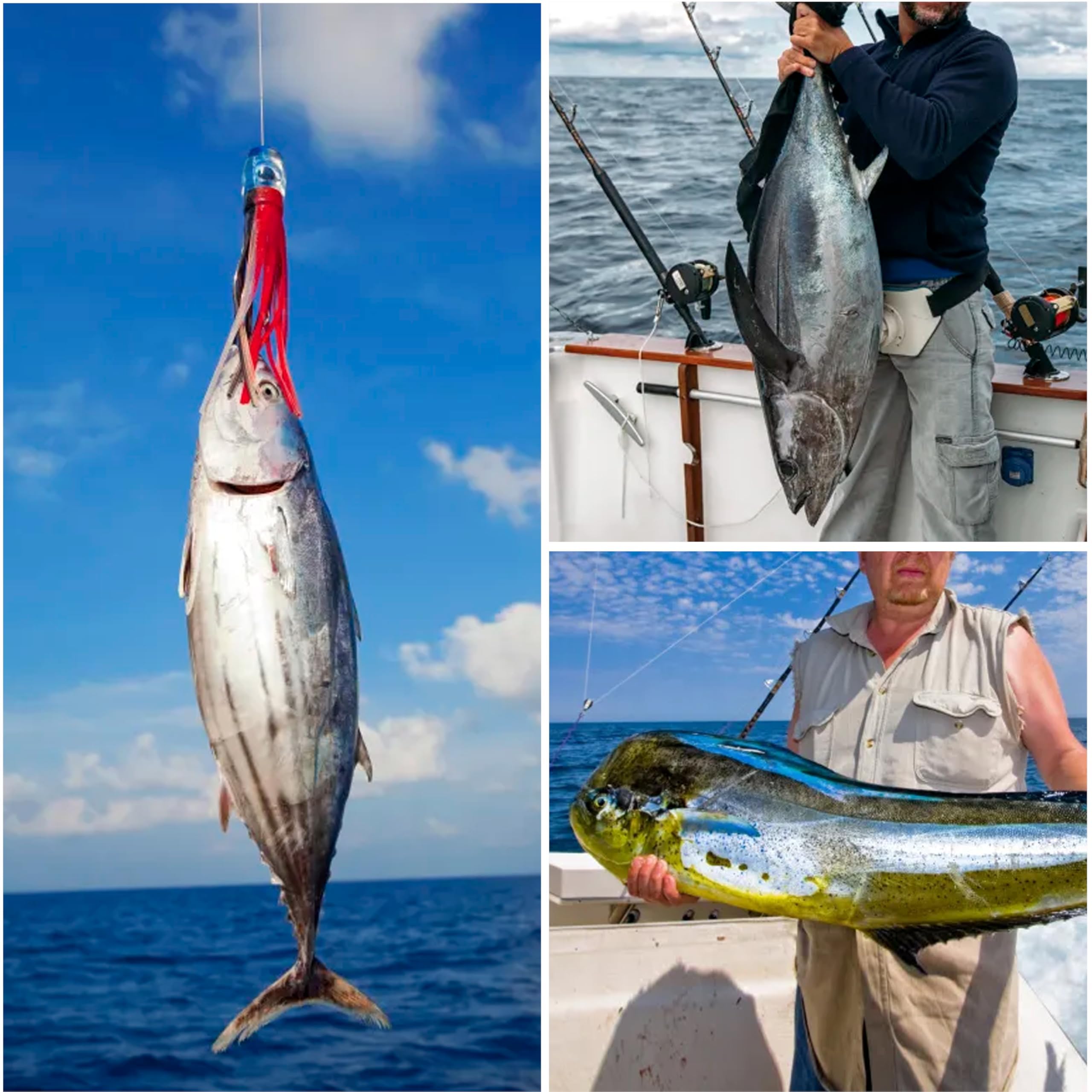 Schleppköder Salzwasser Angelköder Großwild Schleppköder für Mahi Marlin Thunfisch Delfin Wahoo Hai Tiefseefischen Köder mit Vorfach Haken Tintenfisch Röcke