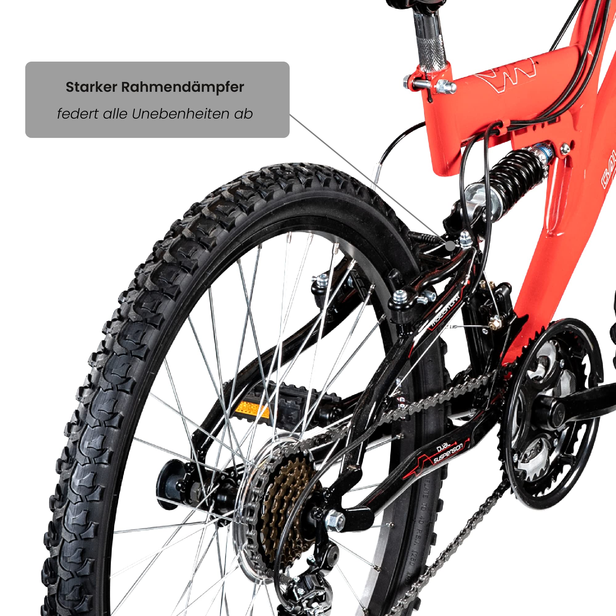 Galano FS180 24 Zoll Jugend Fahrrad 18 Gänge ab 8 Jahre Fully Mountainbike 130-145 cm für Mädchen und Jungen Kinderfahrrad Mountain Bike Jugendfahrrad MTB