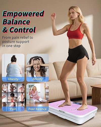 Miniatura 9 de Máquina de ejercicios de placa de vibración, placa de vibración para drenaje linfático y pérdida de peso, placa de vibración de cuerpo entero con