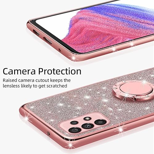 Miniatura 4 de KuDiNi Funda para Samsung Galaxy A53, A53 5G para mujer, con purpurina, suave, elegante, transparente, TPU de lujo, bonita funda protectora con