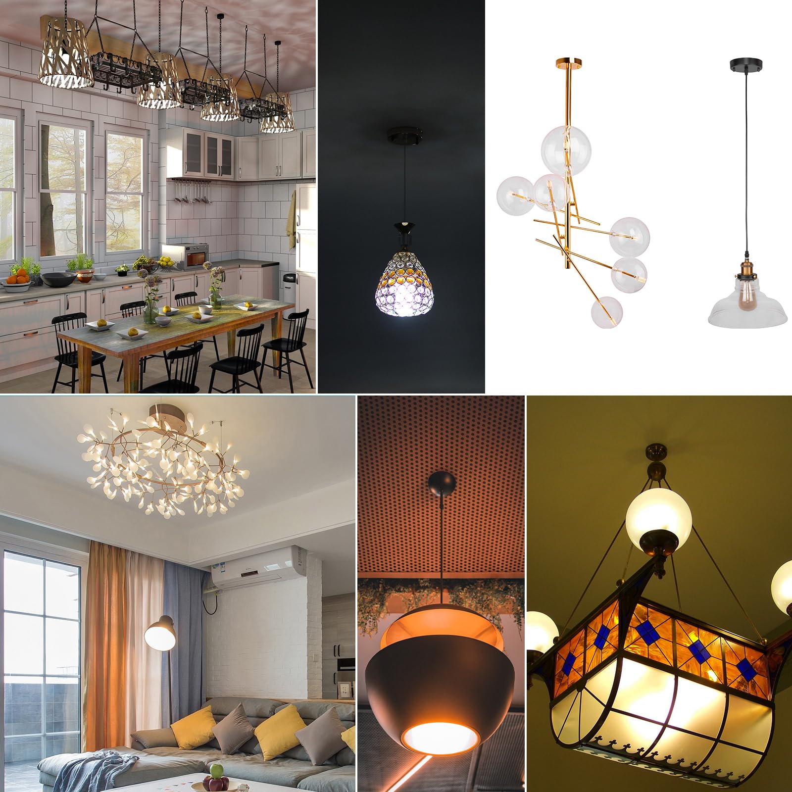 PATIKIL 105mm Soffitto Luce Piastra Kit, 4 Set Apparecchi