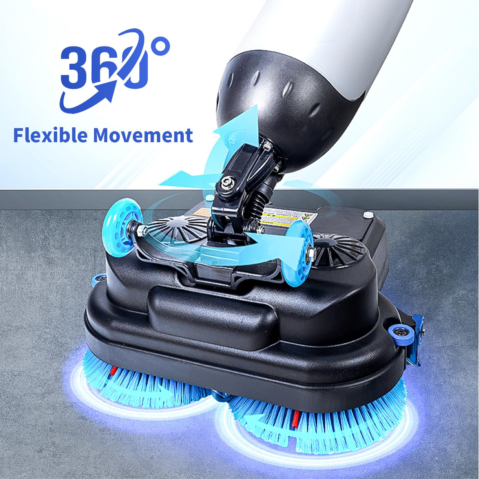 Lavasciuga Pavimenti, Lucidatrice E Pulitrice per Pavimenti Multifunzione, Con Pista Di Pulizia Da 43 Cm, 240 Giri/Min, Pulizia Profonda Di Piastrelle, Pavimenti in Legno White