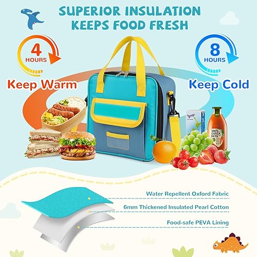 Miniatura 4 de REDSHELL Lonchera táctica para niños, bolsa de almuerzo aislada grande para niños y niñas, lonchera cuadrada para niños pequeños, bolsa de almuerzo