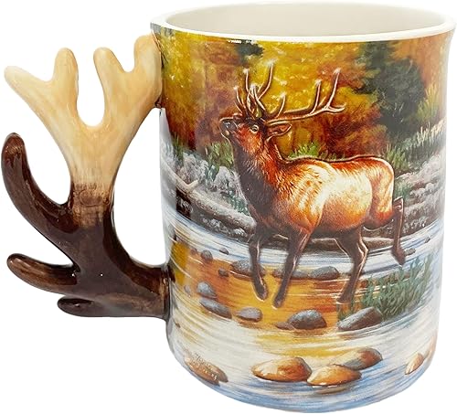 Miniatura 10 de Rivers Edge Products Taza de café de cerámica 3D con asa, 15 onzas, tazas de espresso y tazas de café de cerámica, perfecta para café, expreso, café