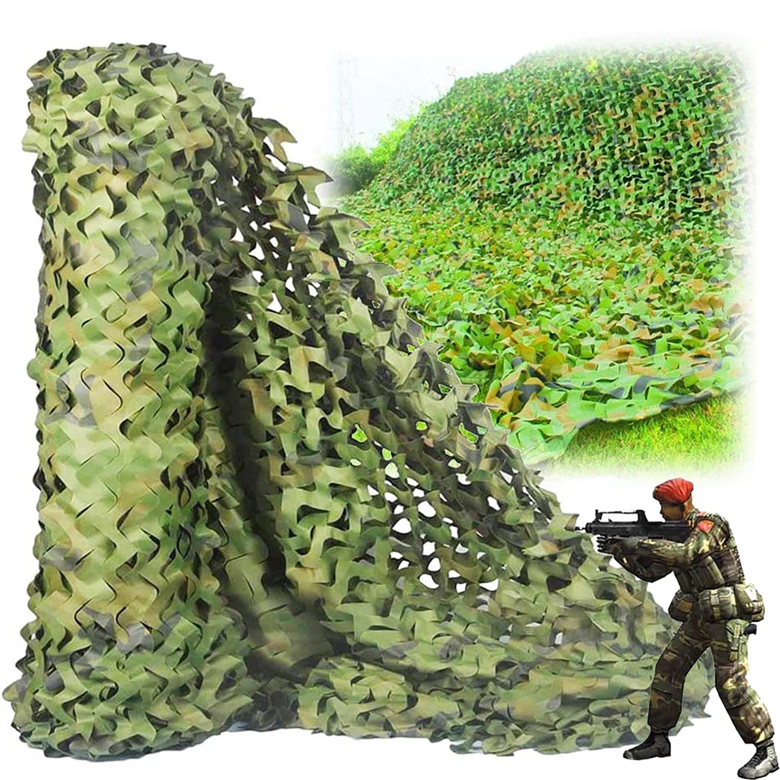 OUdini Camo Netting,Jungle Camouflanet,Camping Military Hunting Shooting Sunscreen for Camping Hide/2 * 3M/6.6 * 9.8Ft