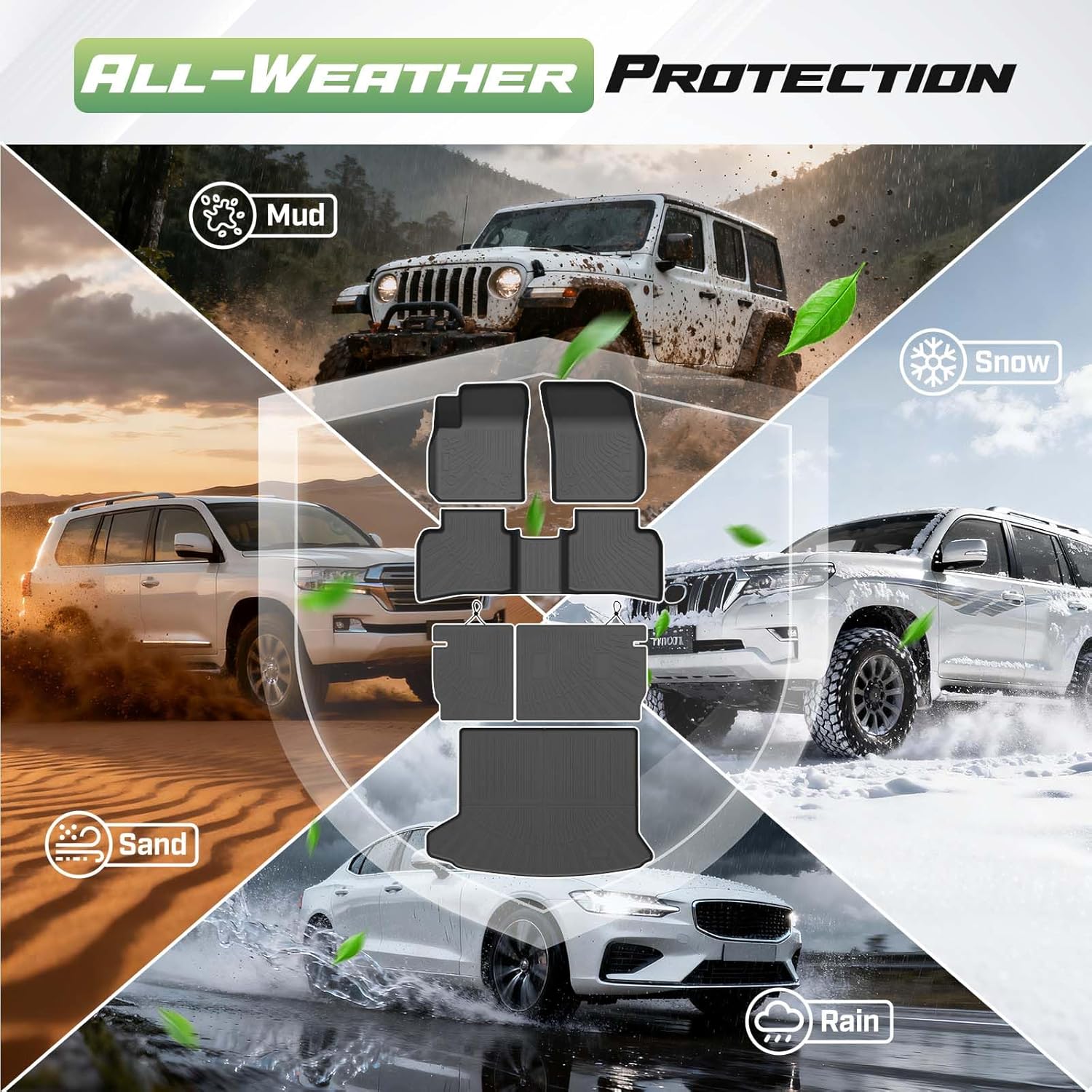 Cartist Floor Mats for XT4 2019-2025, All Weather Cargo Liner for XT4 Accessories, Heavy Duty TPE Cargo Mats, Car Accessories