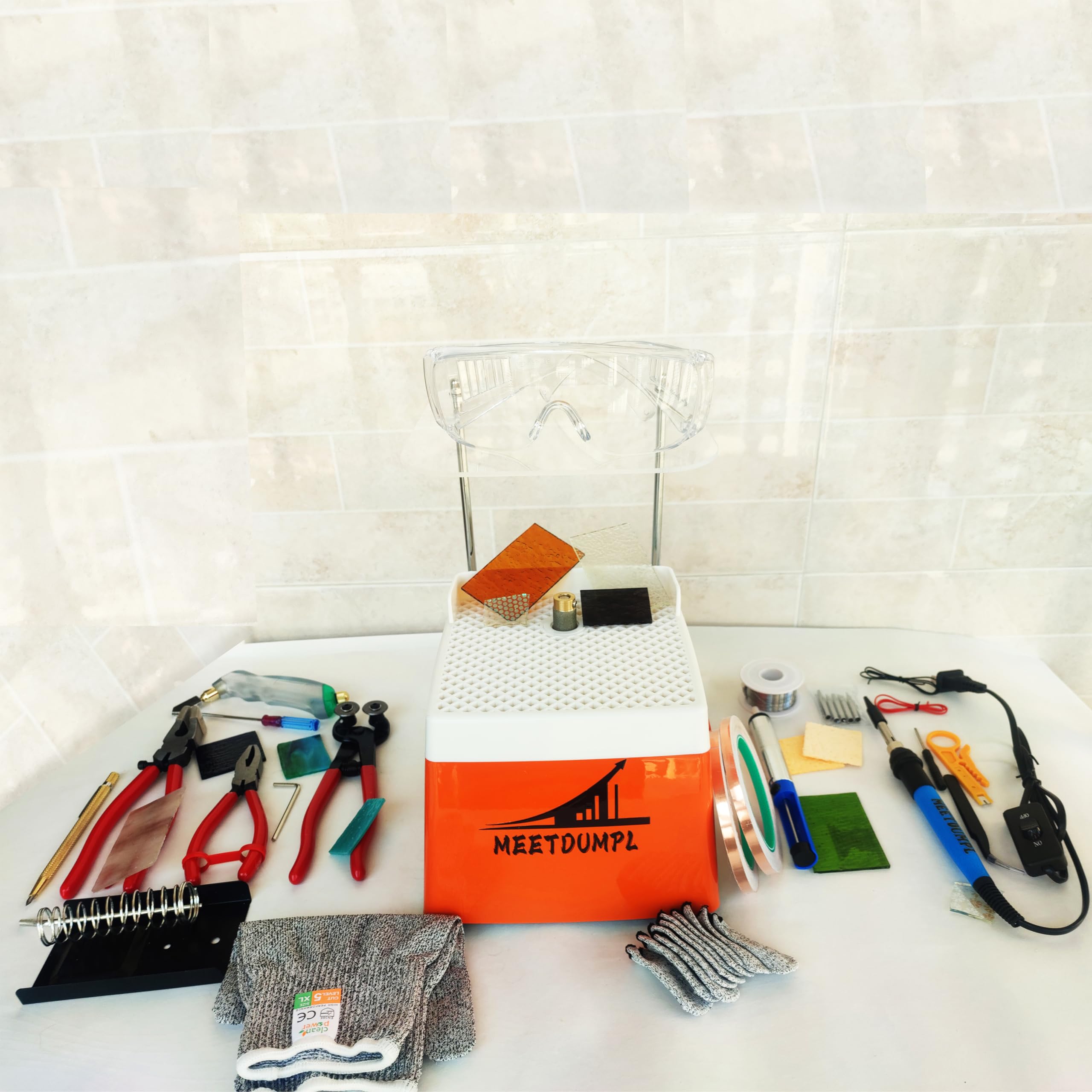 Kit de vidrieras, kits de vidrieras para adultos, molinillo de vidrio, molinillo de vidrieras, broca de diamante de 5/8 pulgadas + 1 pulgada, kit de soldador de 80 W, kit de herramientas de