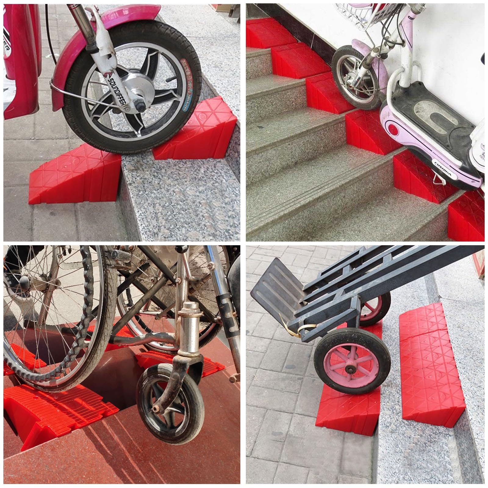 Rampe de seuil de Trottoir pour Portes Rampe en Plastique légère et Portable pour fauteuils roulants Véhicule électrique Skateboard (Noir, 12 x 20 x 14 cm/4,7 x 7,9 x 5,5 Pouces)