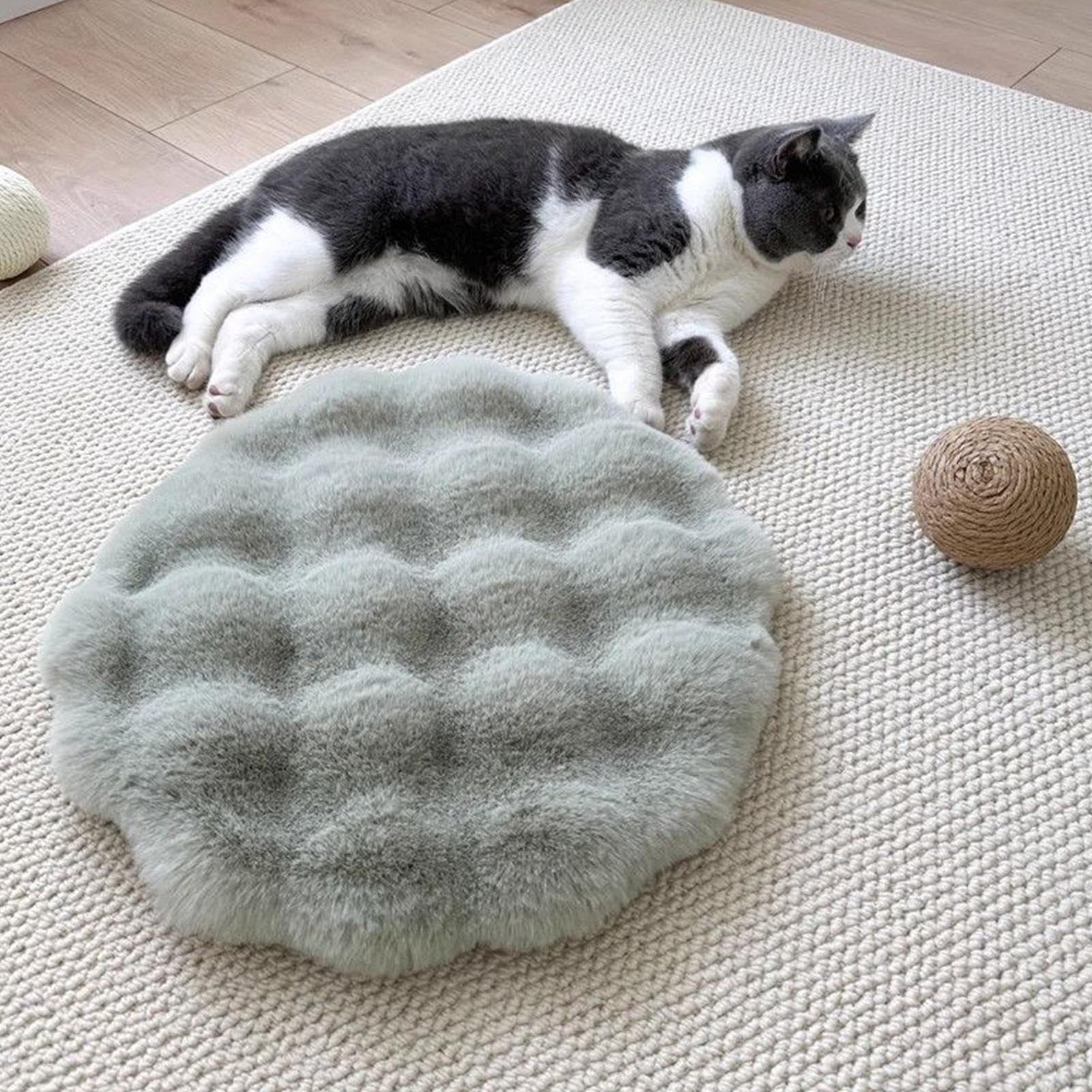 Pet Cushion Pad | Self-Warming Faux Cat Bed & Blanket | Puppy Kitten Crate Cushion Warm Mat | For Indoor Cats, Kittens, Puppies To Large Breeds Travel Shelter Backyard 11.8in
