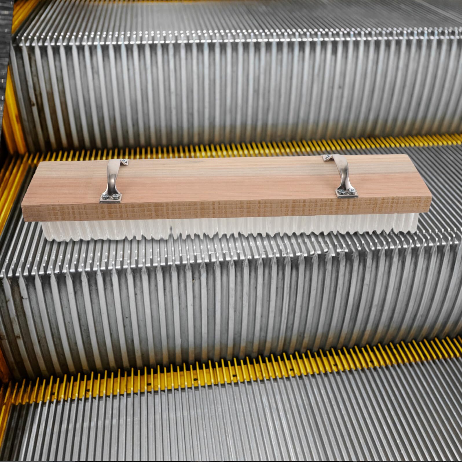 Veemoon Cepillo de Limpieza para Vías de Escaleras Automáticas, Cepillo Industrial de 48 Cm Ancho y 10 Cm Profundidad, Herramienta Duradera para Mantenimiento Profundo en Supermercados