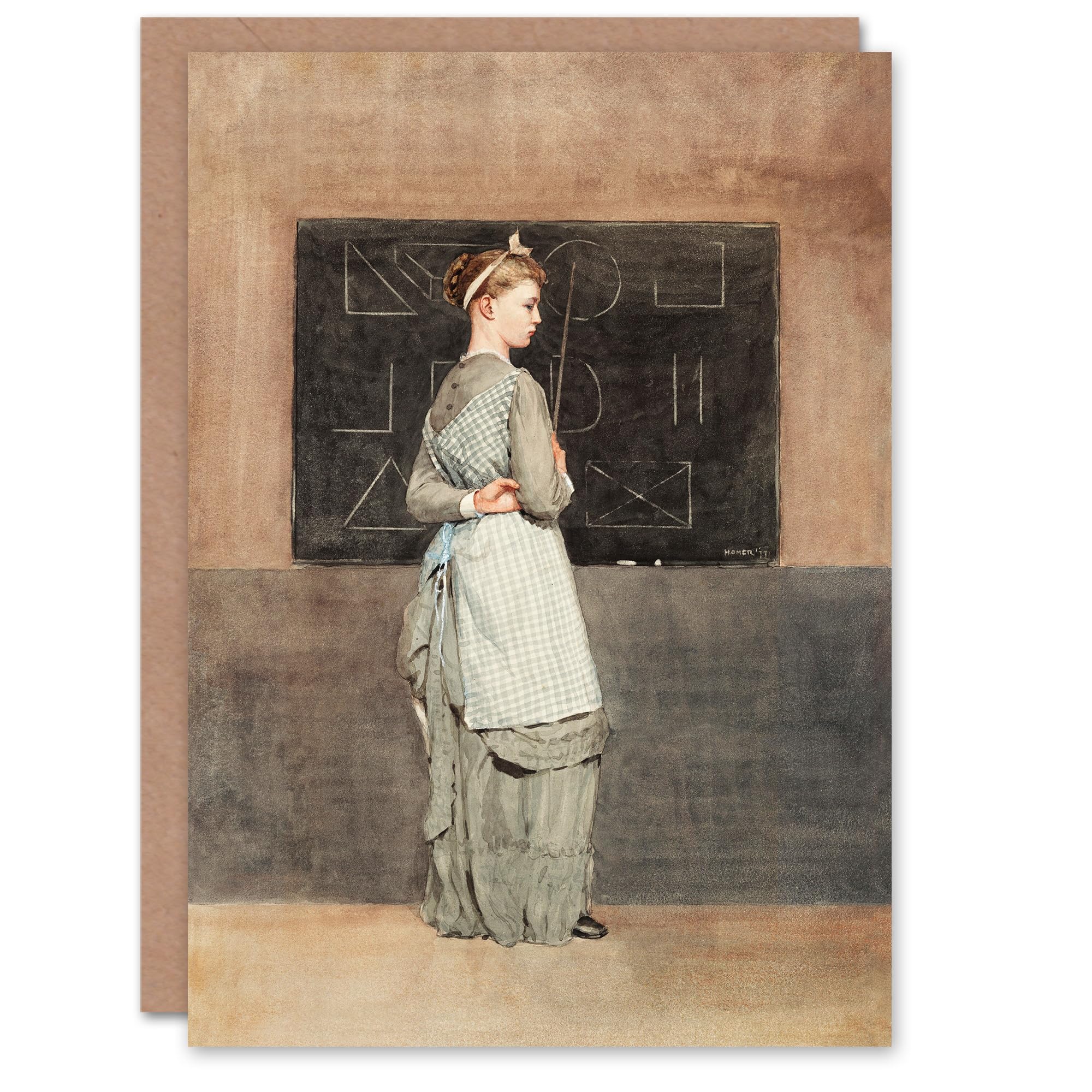 Artery8 Winslow Homer Art Card Teacher with Blackboard Watercolour