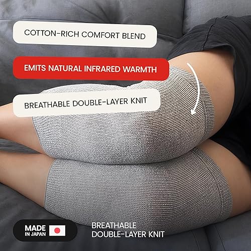 Miniatura 2 de Rodilleras elásticas de algodón para hombres y mujeres, soporte de circulación y alivio del dolor en las articulaciones, ayuda para la artritis, un