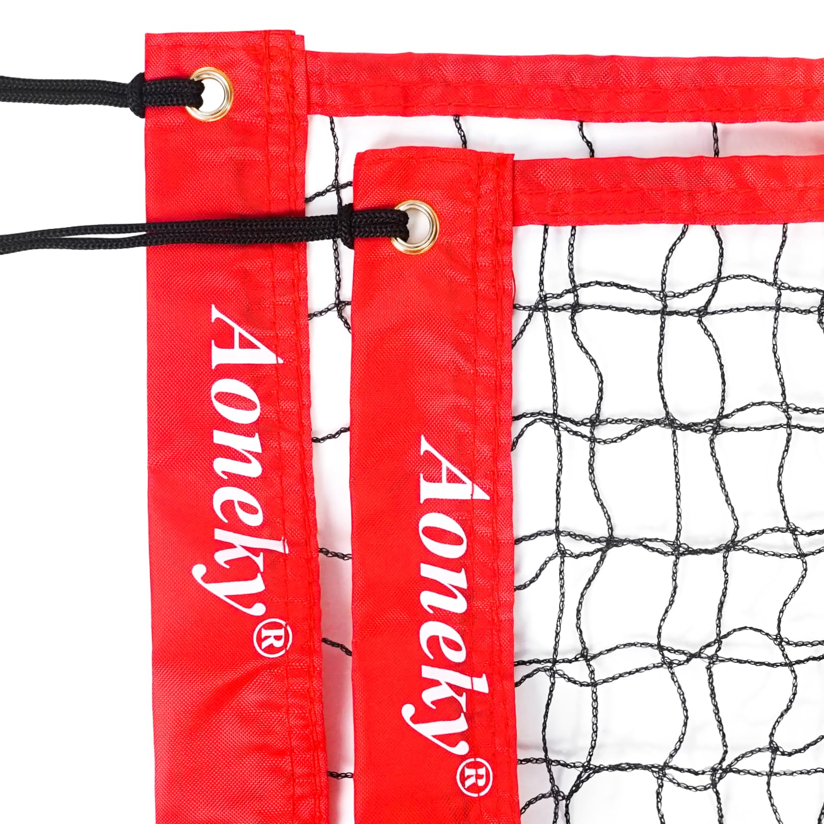 Aoneky 9.6m/6.4m/4.5m Volleyballnetz für Garten Strand Pool Indoor Outdoor, Tragbares Badminton mit Befestigungsseilen